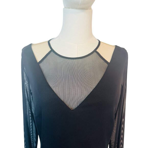 Bailey 44 Medium Black Mesh Long Sleeve Top - Picture 3 of 13